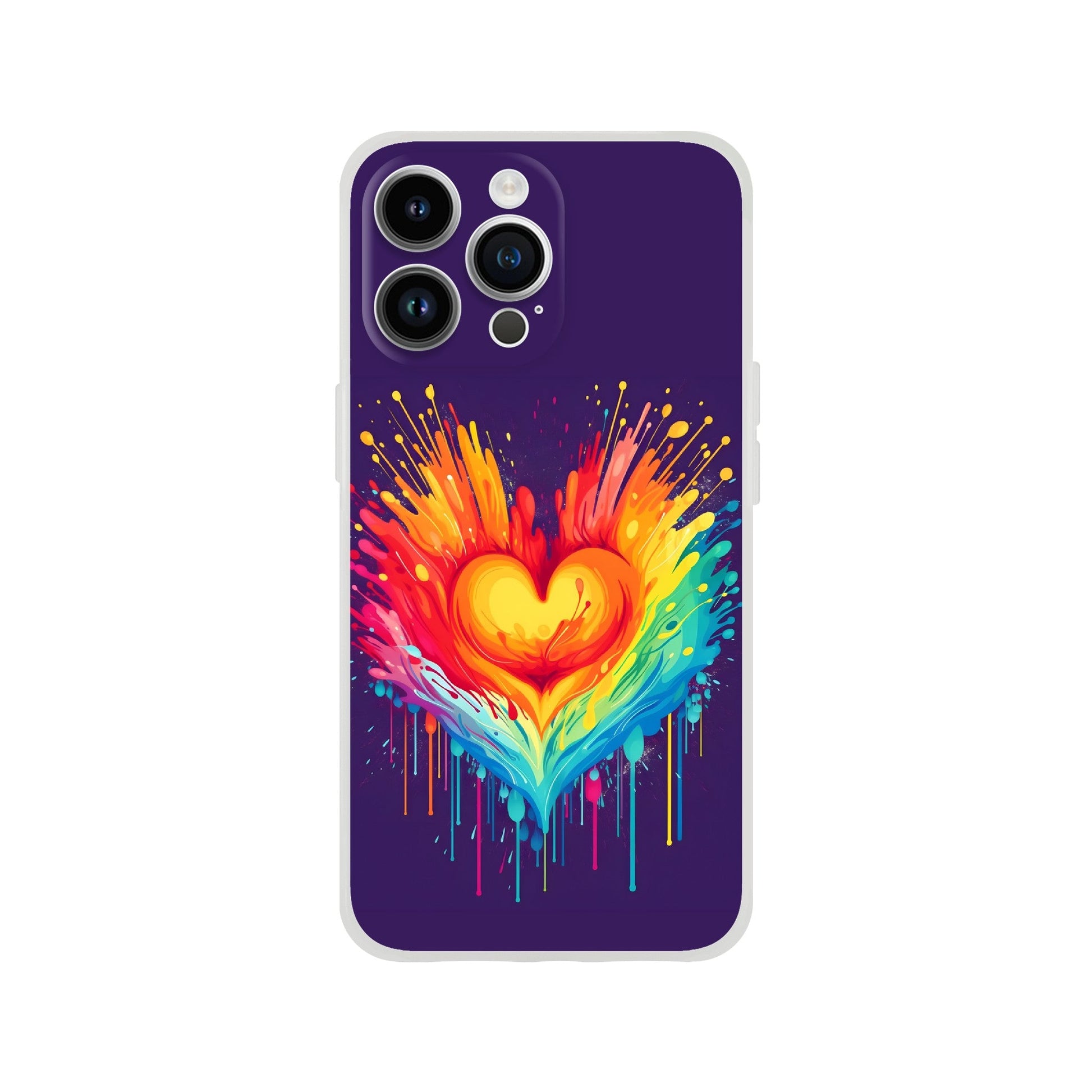 Mobile Phone Case - Heart Drop Pride Flexi Phone Case - LGBTQIA+ Queer