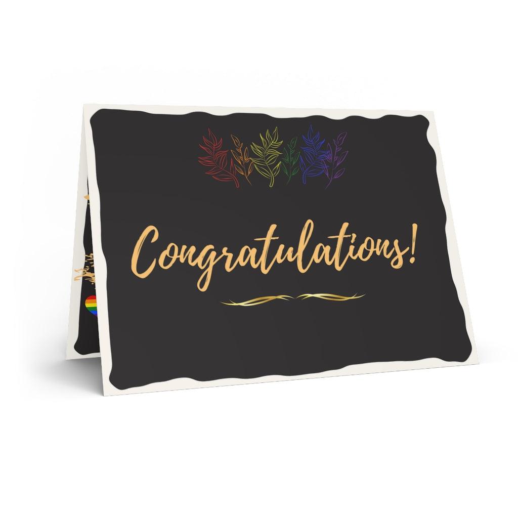 Greeting Card - Black & Gold Congratulations Greeting Card