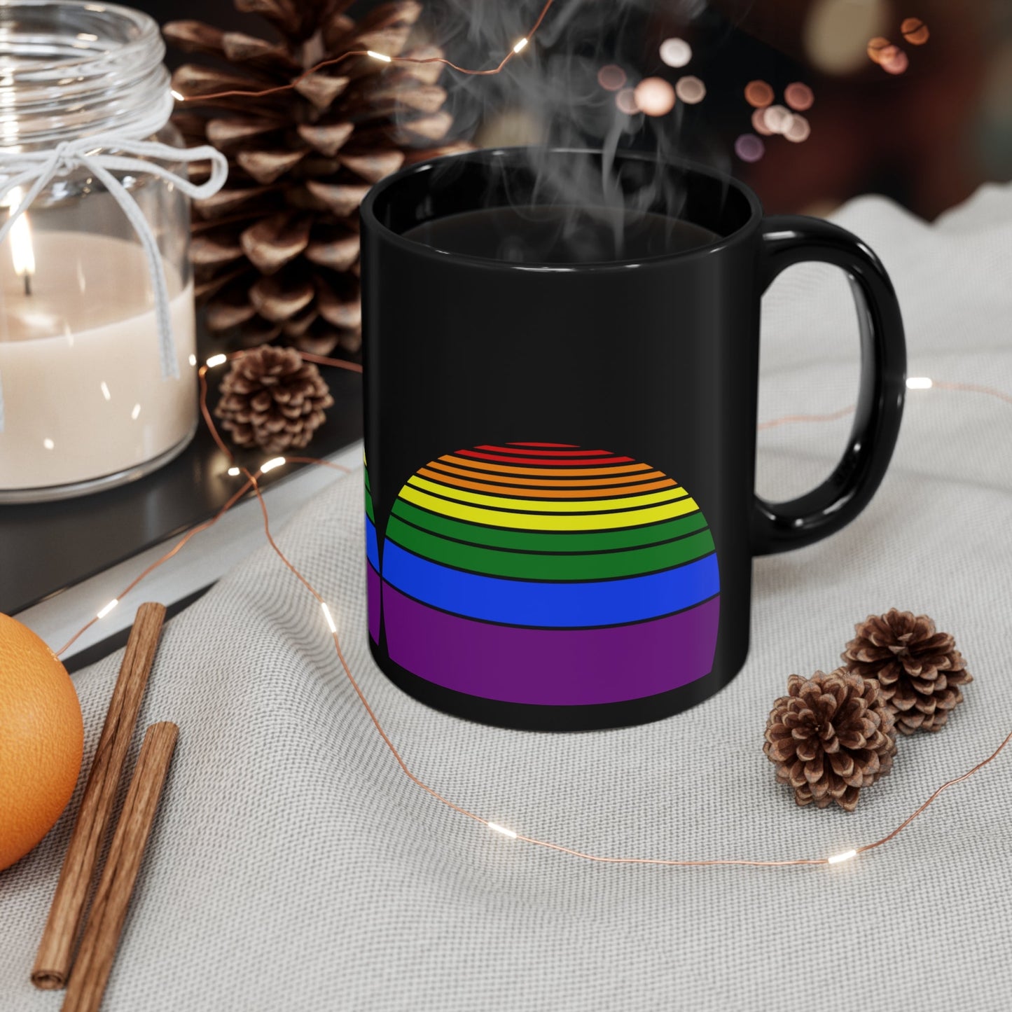 Mug - LGBTQIA+ Queer Pride Sunrise 11oz Black Mug