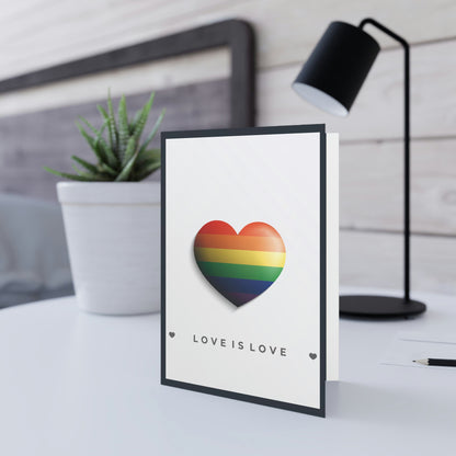 Blank Greeting Card - Love Is Love - LGBTQIA+ Queer Pride Blank Greeting Card