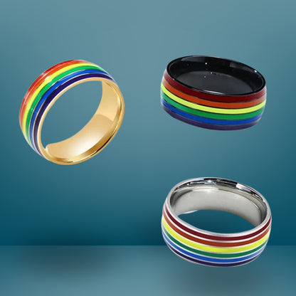 Ring - LGBTQIA+ Rainbow Lines Pride Rings