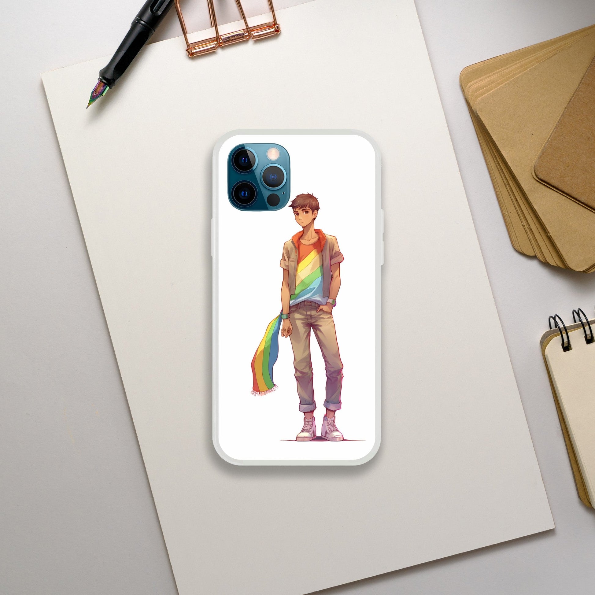 Mobile Phone Case - Heartbreak Boy Pride Flexi Phone Case - LGBTQIA+ Queer