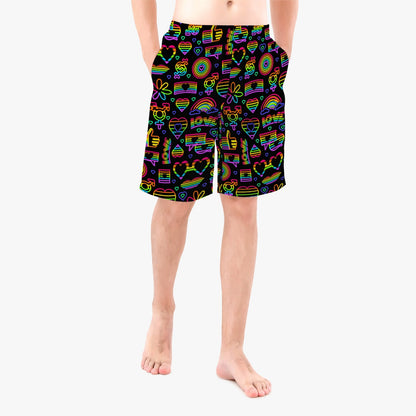 LGBTQIA+ Queer Neon Pride Pants Boardshorts