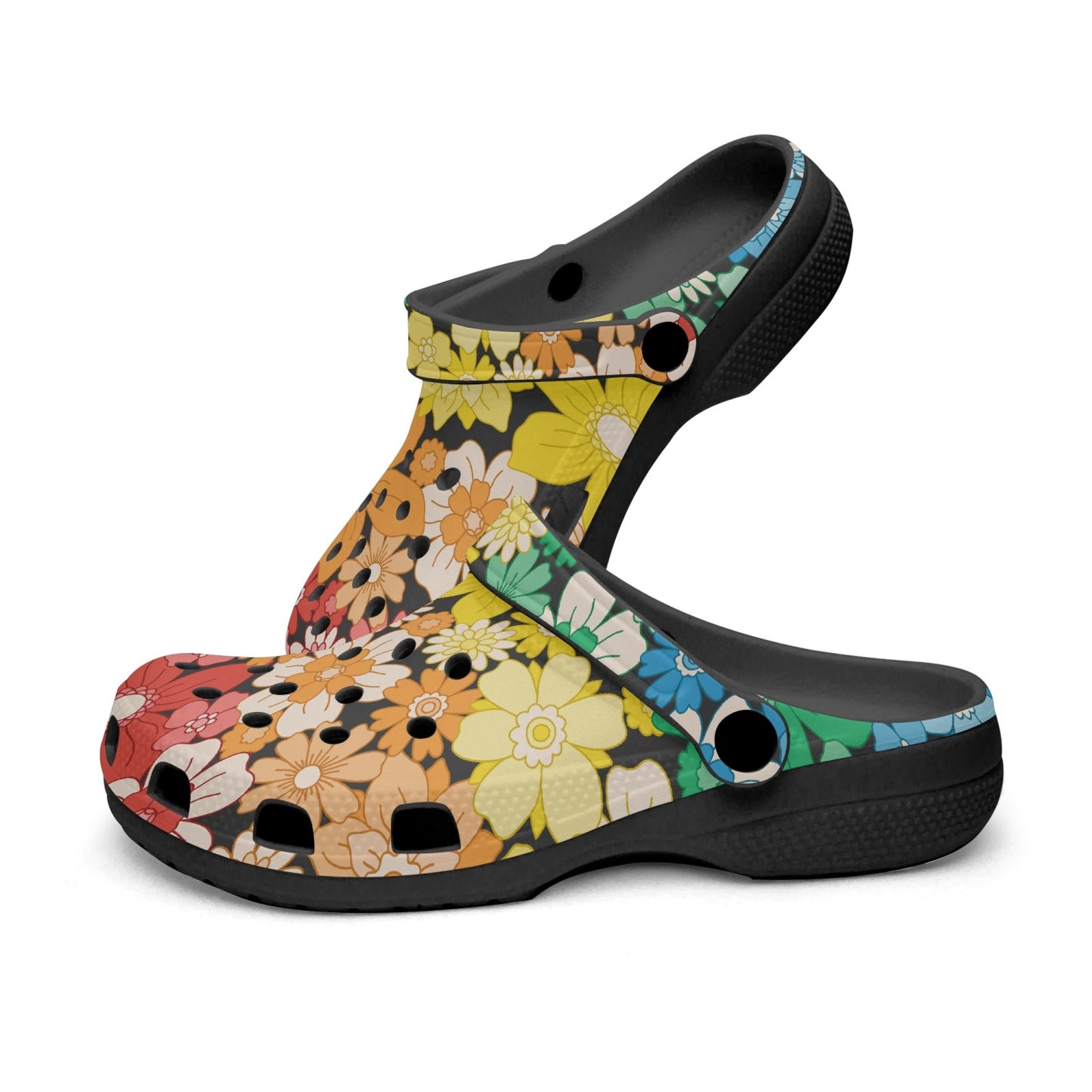 LGBTQIA+ Queer Floral Fantasy Pride Clog Slides