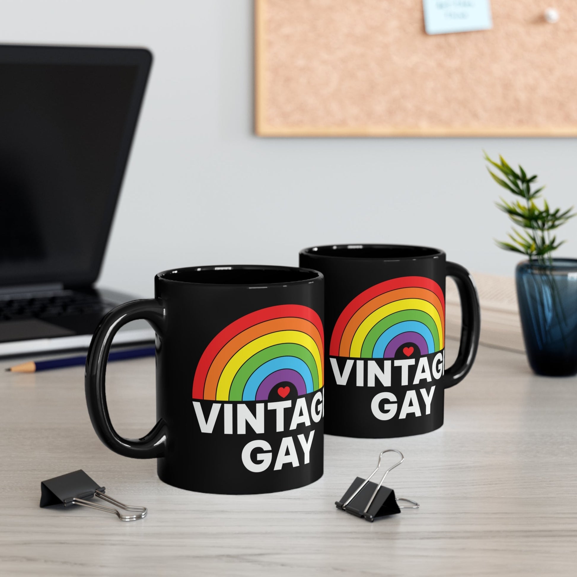 Mug - LGBTQIA+ Queer Vintage Gay 11oz Black Mug