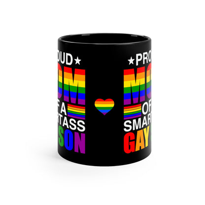 Mug - LGBTQIA+ Queer Proud Mom 11oz Black Mug