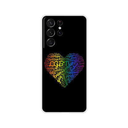 Mobile Phone Case - Bright Heart Pride Flexi Phone Case - LGBTQIA+ Queer