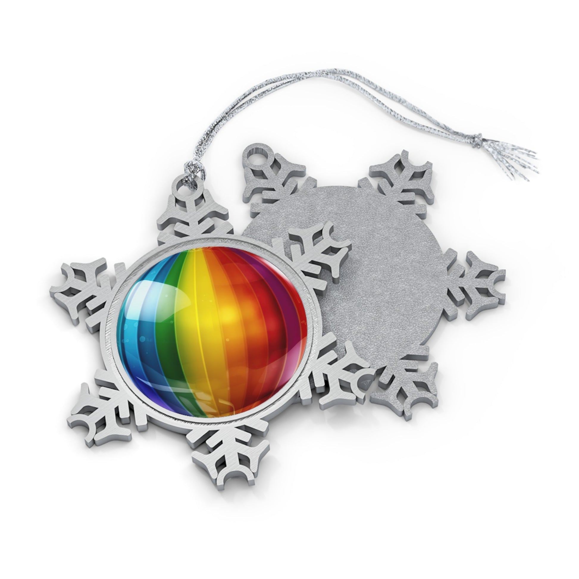 Home Decor - Dazzling Diversity LGBTQIA+ Queer Pewter Snowflake Ornament