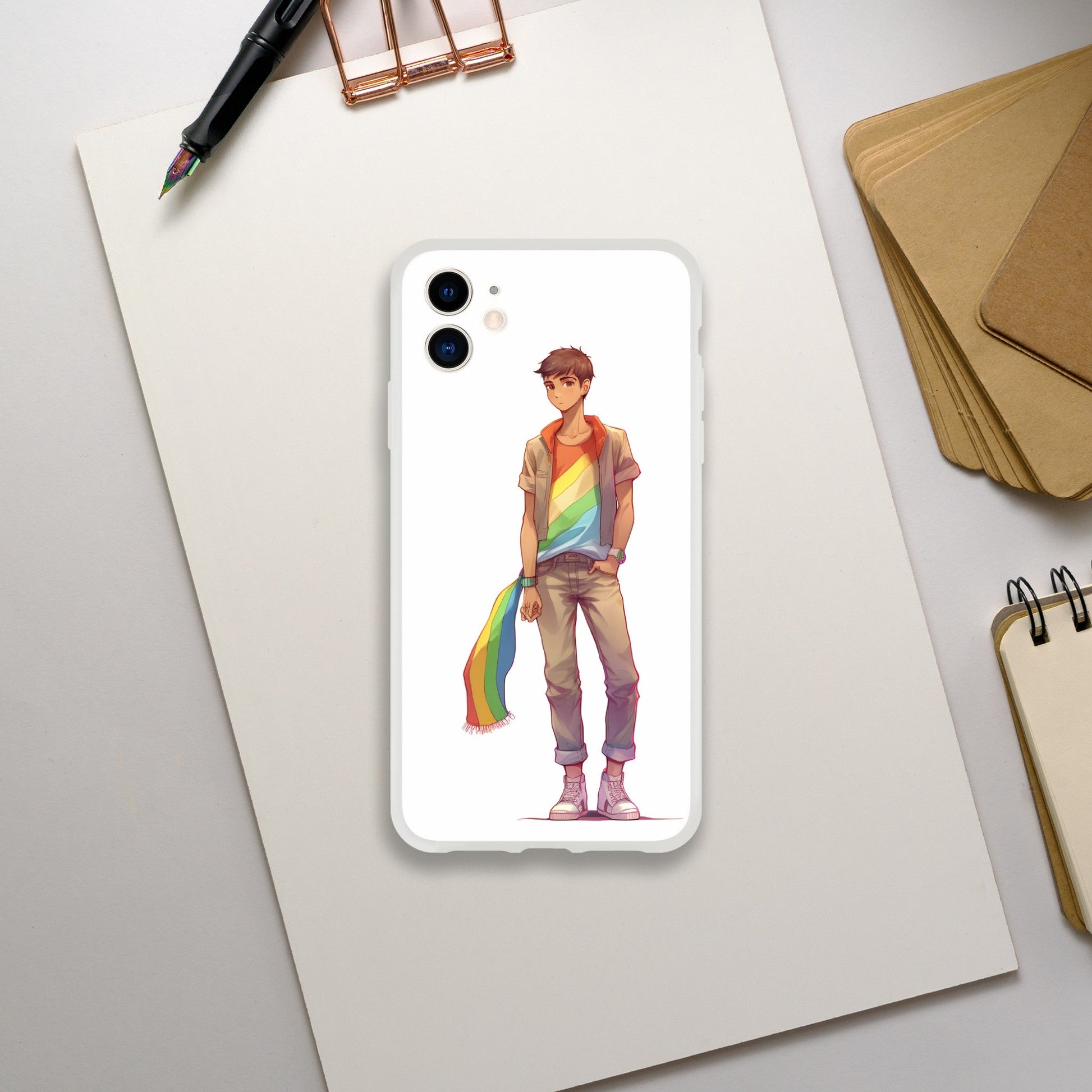 Mobile Phone Case - Heartbreak Boy Pride Flexi Phone Case - LGBTQIA+ Queer