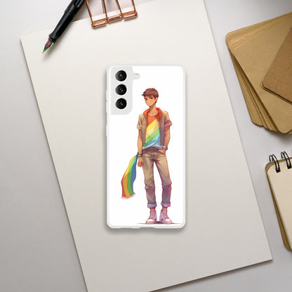 Mobile Phone Case - Heartbreak Boy Pride Flexi Phone Case - LGBTQIA+ Queer