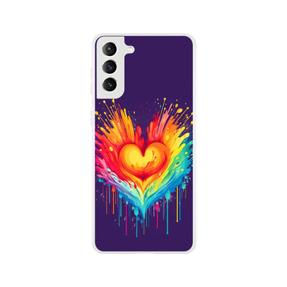 Mobile Phone Case - Heart Drop Pride Flexi Phone Case - LGBTQIA+ Queer