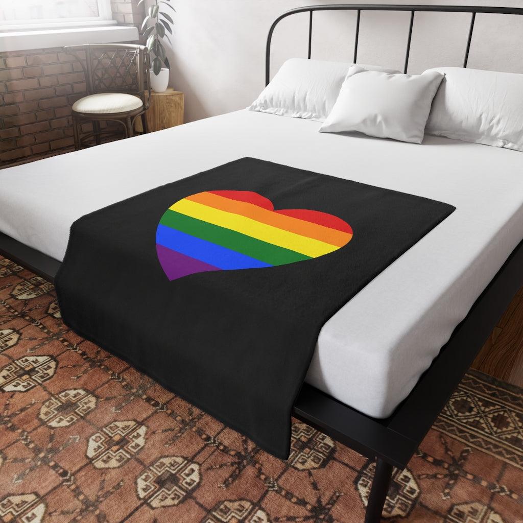 Throw Blanket - Pride Heart - Fleece Throw Blanket