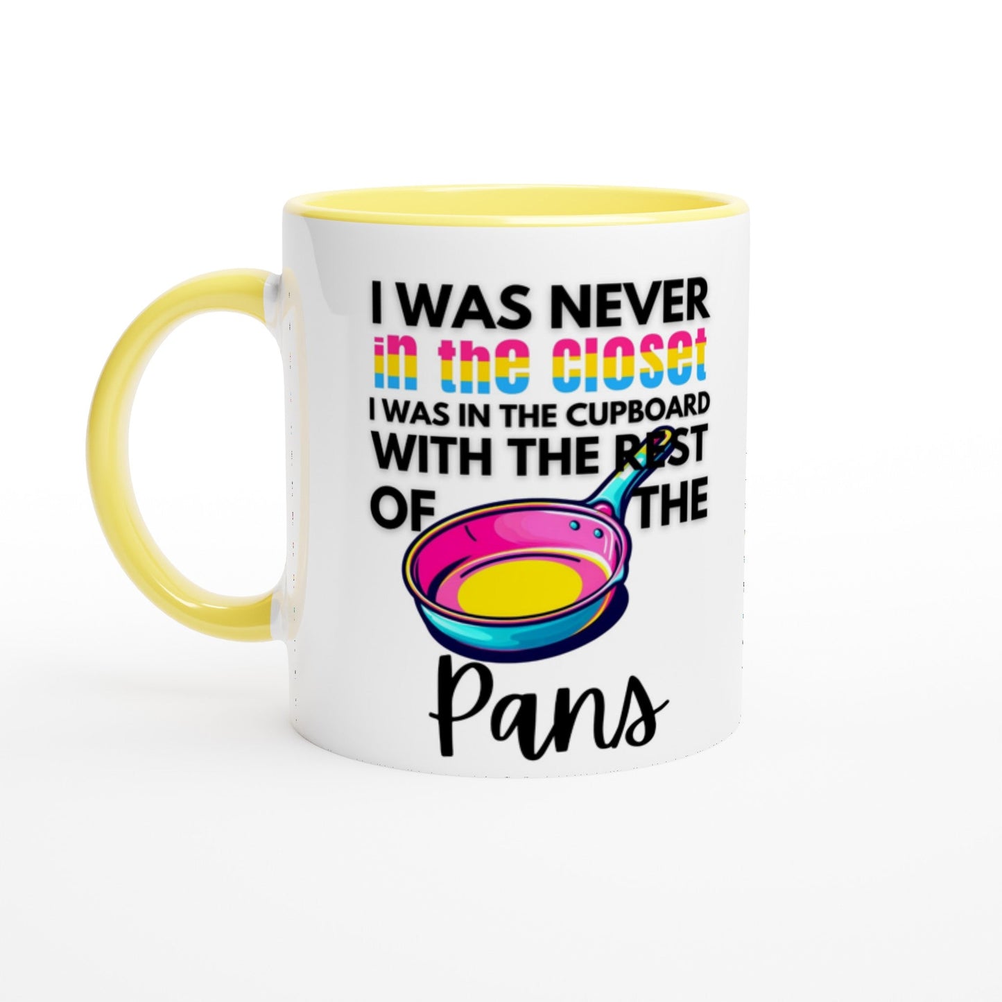 Mug - Pans In The Cupboard 11oz Ceramic Mug With Color Inside