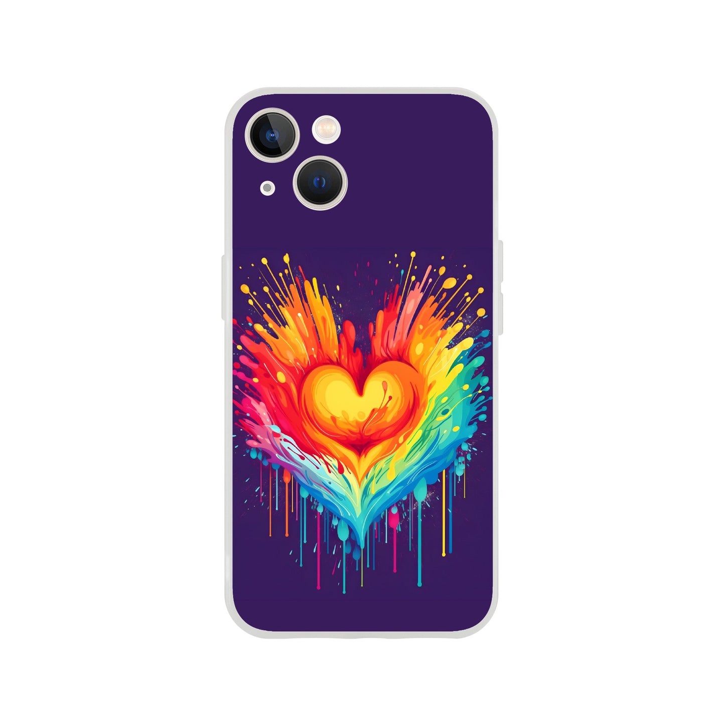 Mobile Phone Case - Heart Drop Pride Flexi Phone Case - LGBTQIA+ Queer