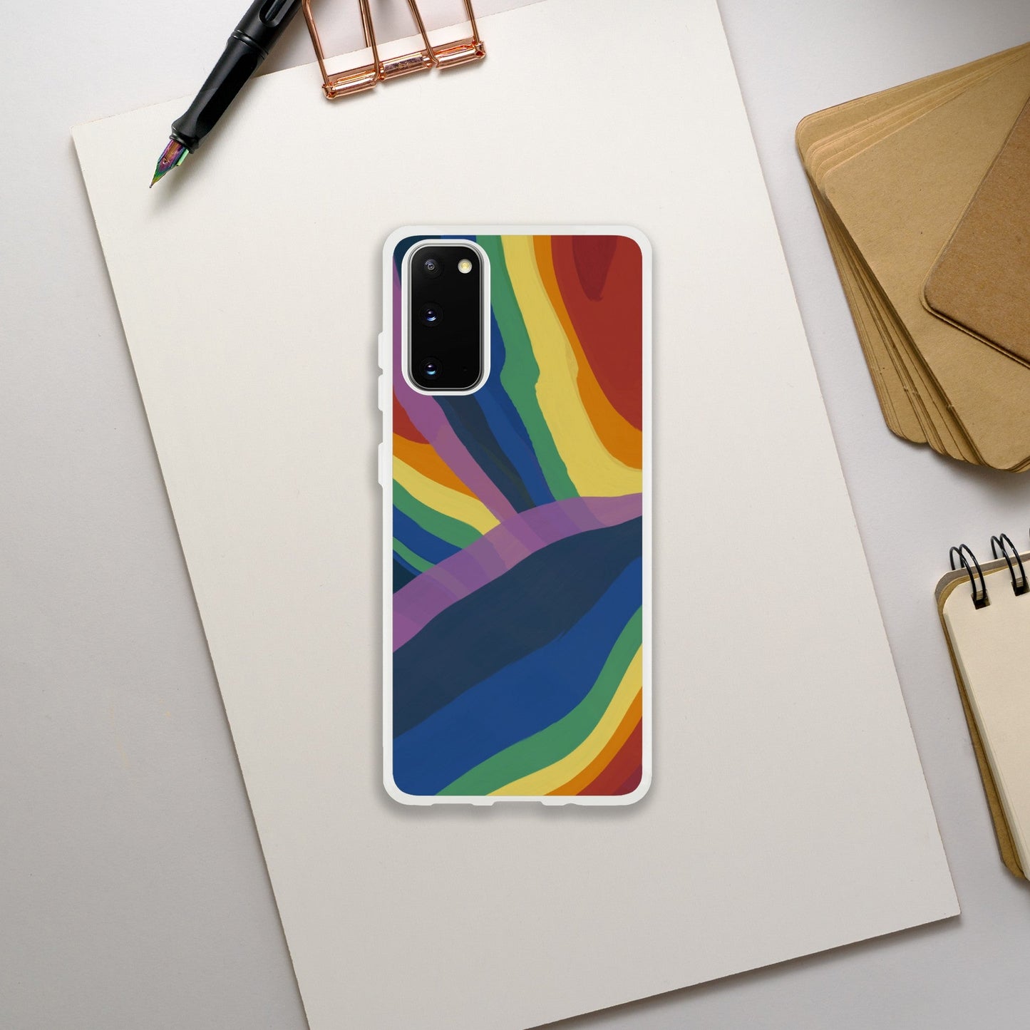 Mobile Phone Case - Rainbow Spill Flexi Phone Case - LGBTQIA+ Queer