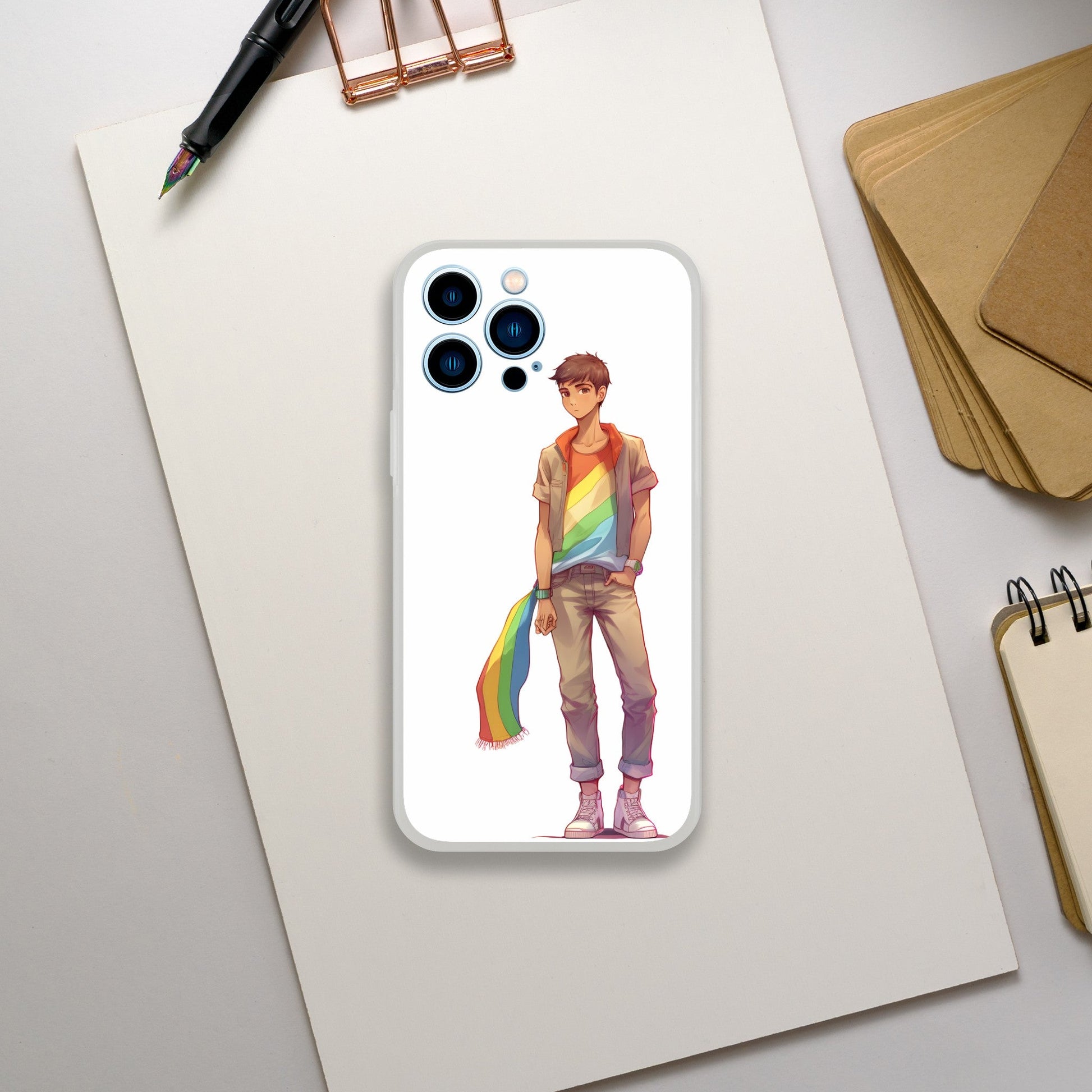 Mobile Phone Case - Heartbreak Boy Pride Flexi Phone Case - LGBTQIA+ Queer