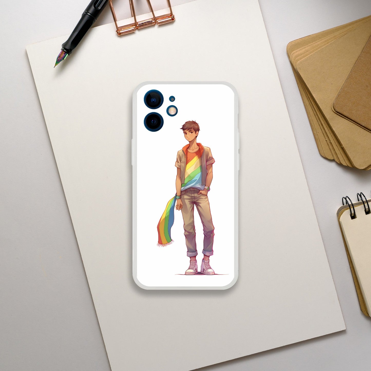 Mobile Phone Case - Heartbreak Boy Pride Flexi Phone Case - LGBTQIA+ Queer