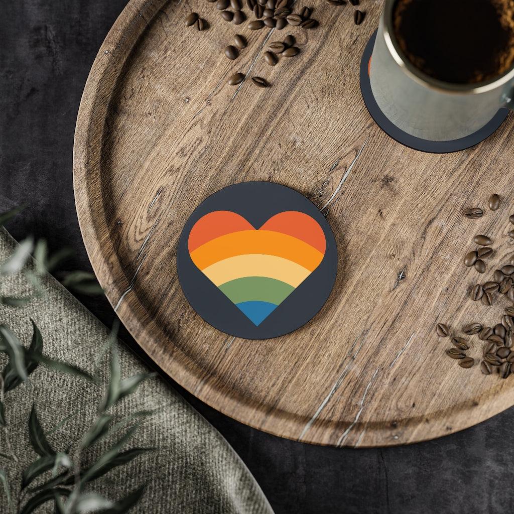 Coasters - Pride Retro Heart Coasters