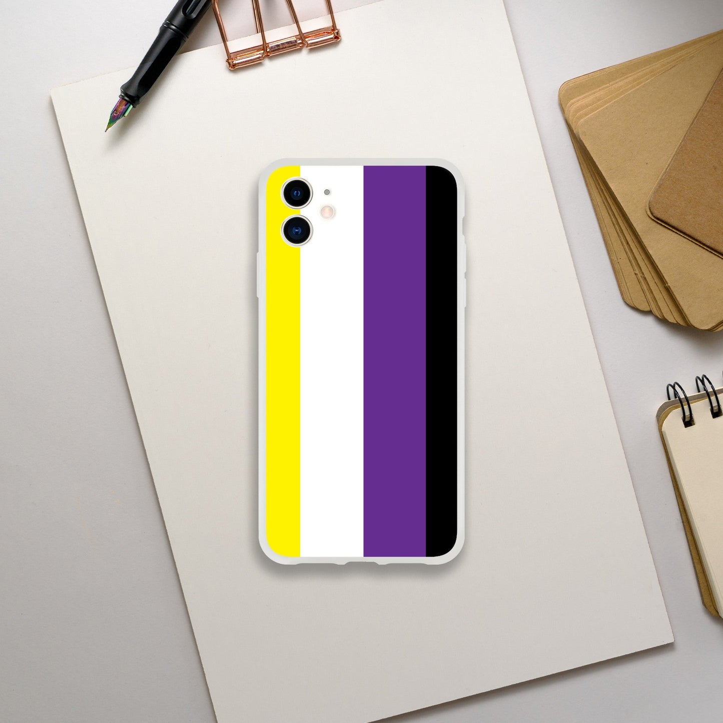 Mobile Phone Case - Non-Binary Flag Flexi Phone Case - LGBTQIA+ Queer