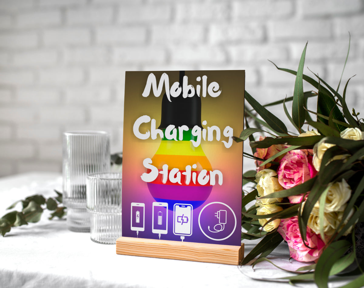 Wedding Posters - Mobile Charging Station - Foam Charging Station Sign