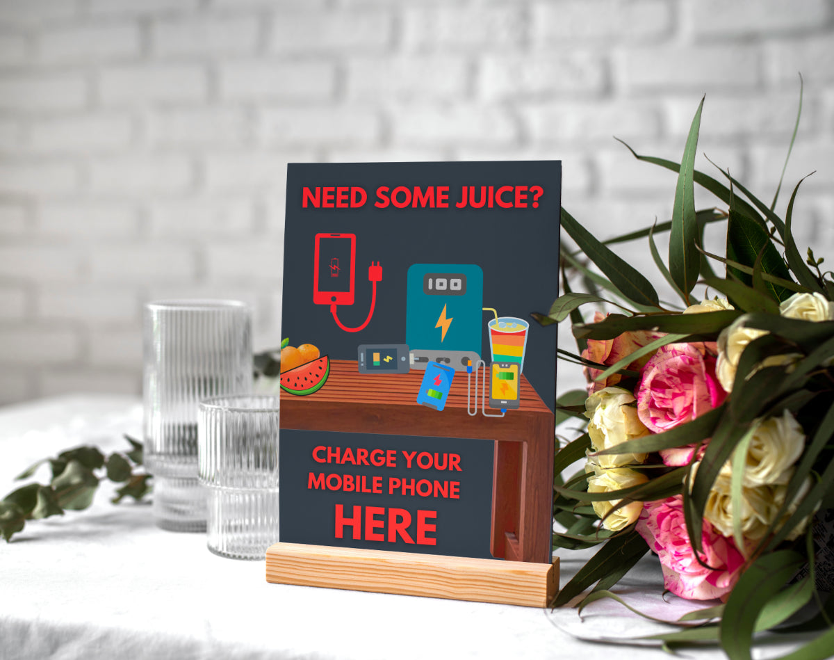 Wedding Posters - Need Some Juice? - Foam Charging Station Sign