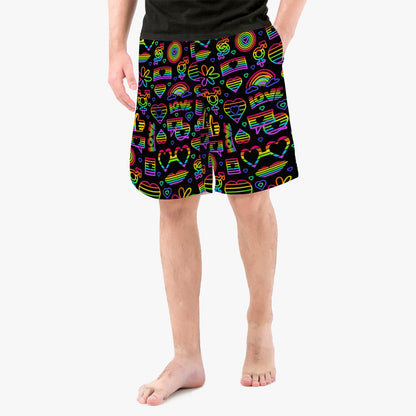 LGBTQIA+ Queer Neon Pride Pants Boardshorts