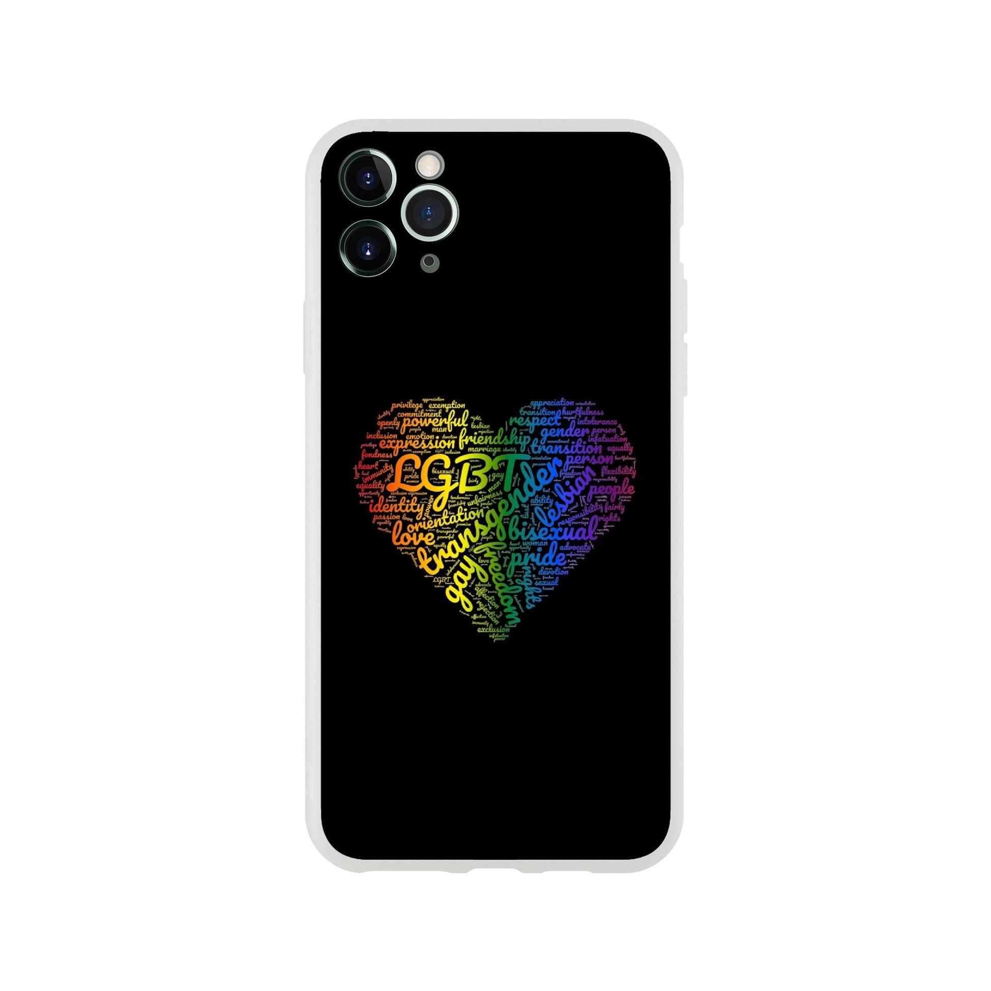 Mobile Phone Case - Bright Heart Pride Flexi Phone Case - LGBTQIA+ Queer