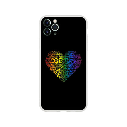 Mobile Phone Case - Bright Heart Pride Flexi Phone Case - LGBTQIA+ Queer