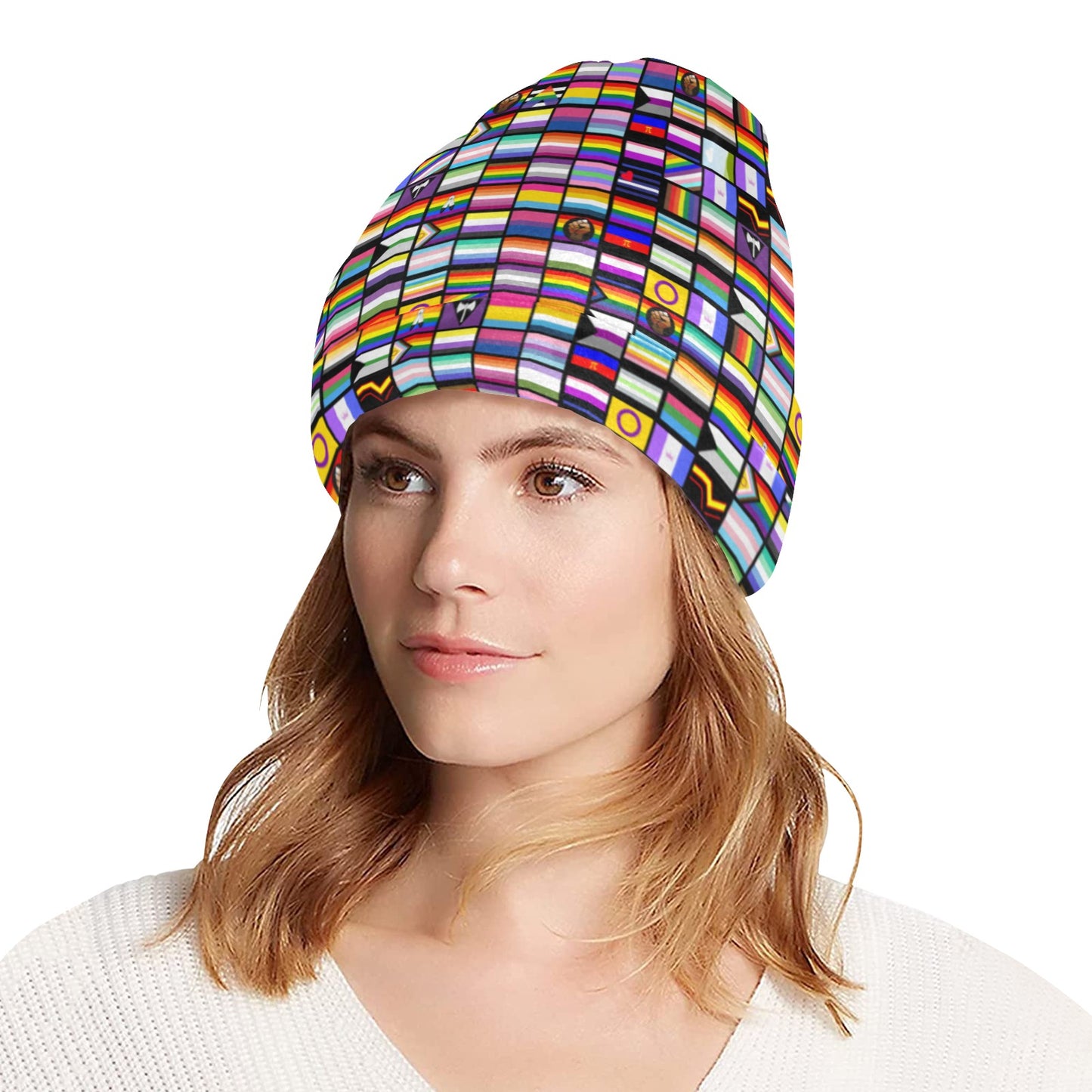 LGBTQIA+ Queer All the Flags Skullies Beanie Cap