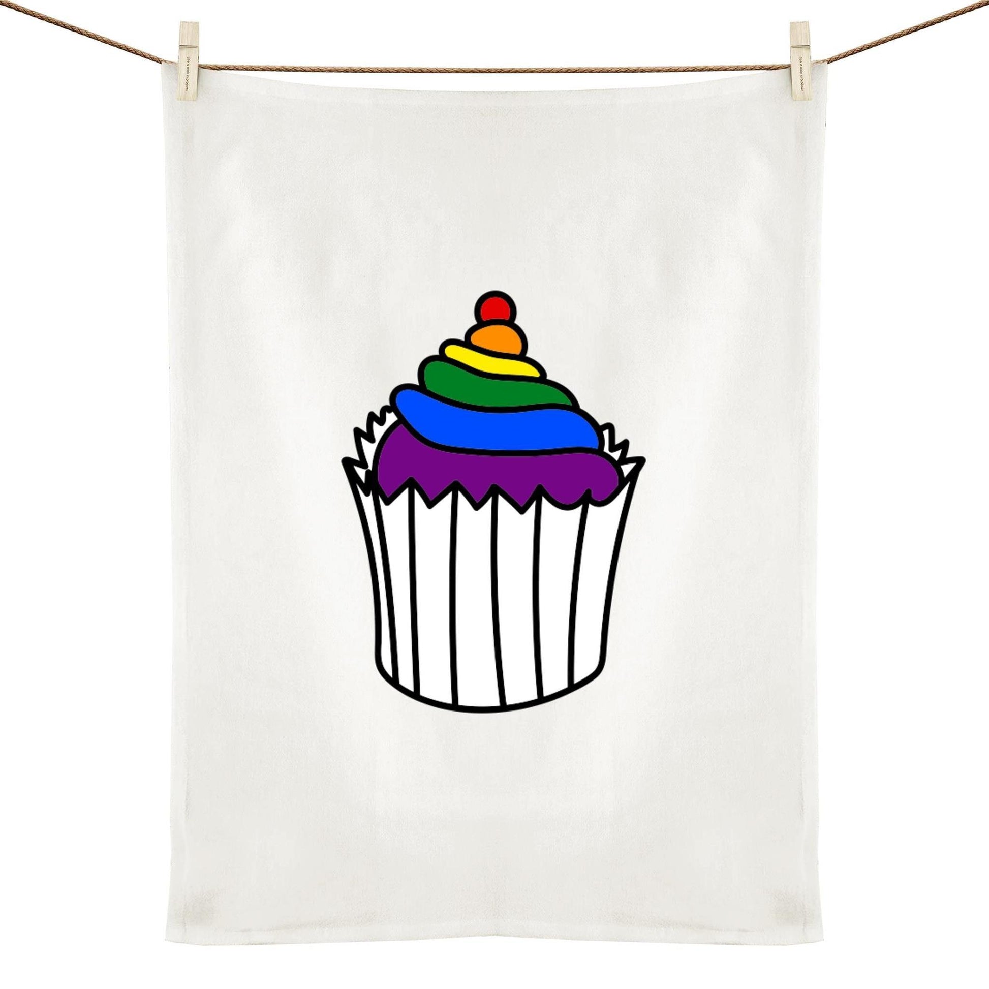 Tea Towel - Pride Cupcake - LGBTQIA+ Queers In The Kitchen Tipsy Tea Towels