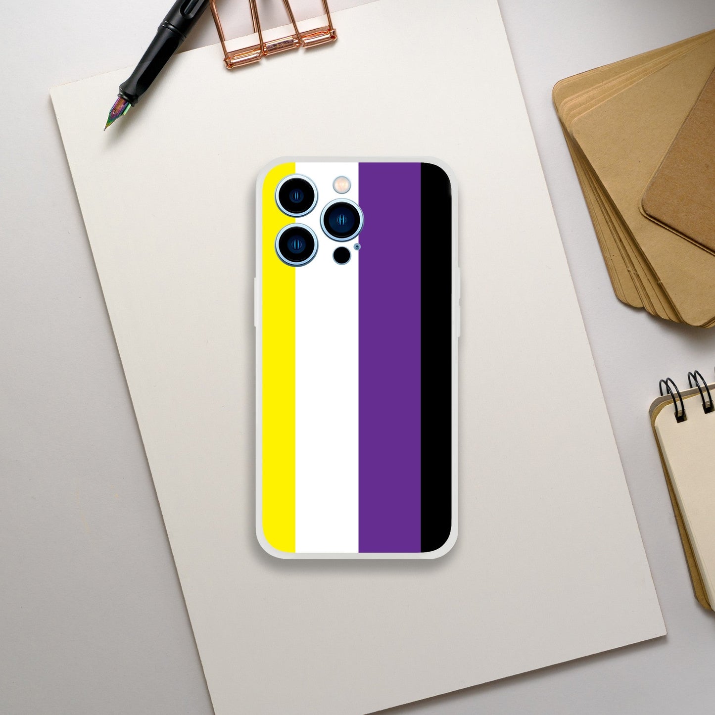 Mobile Phone Case - Non-Binary Flag Flexi Phone Case - LGBTQIA+ Queer