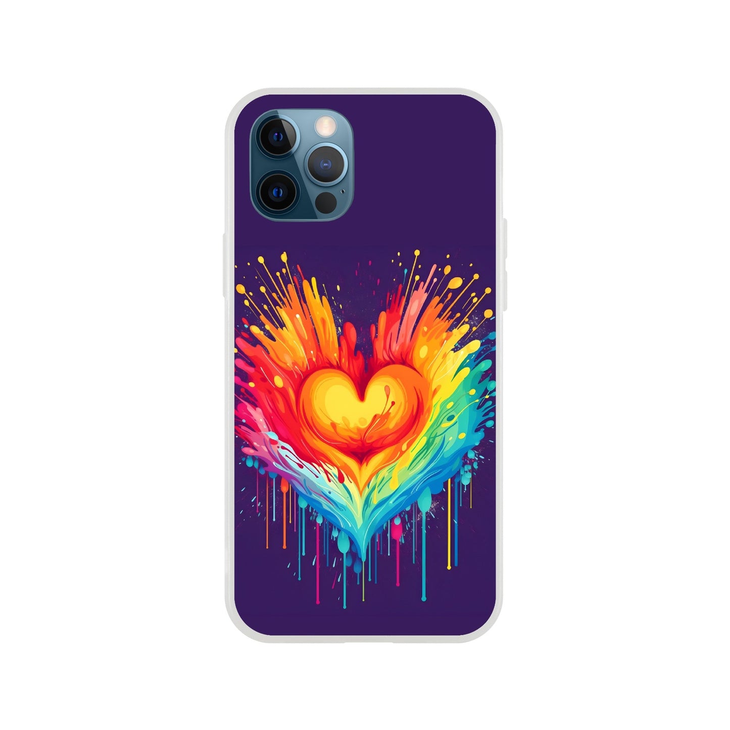 Mobile Phone Case - Heart Drop Pride Flexi Phone Case - LGBTQIA+ Queer