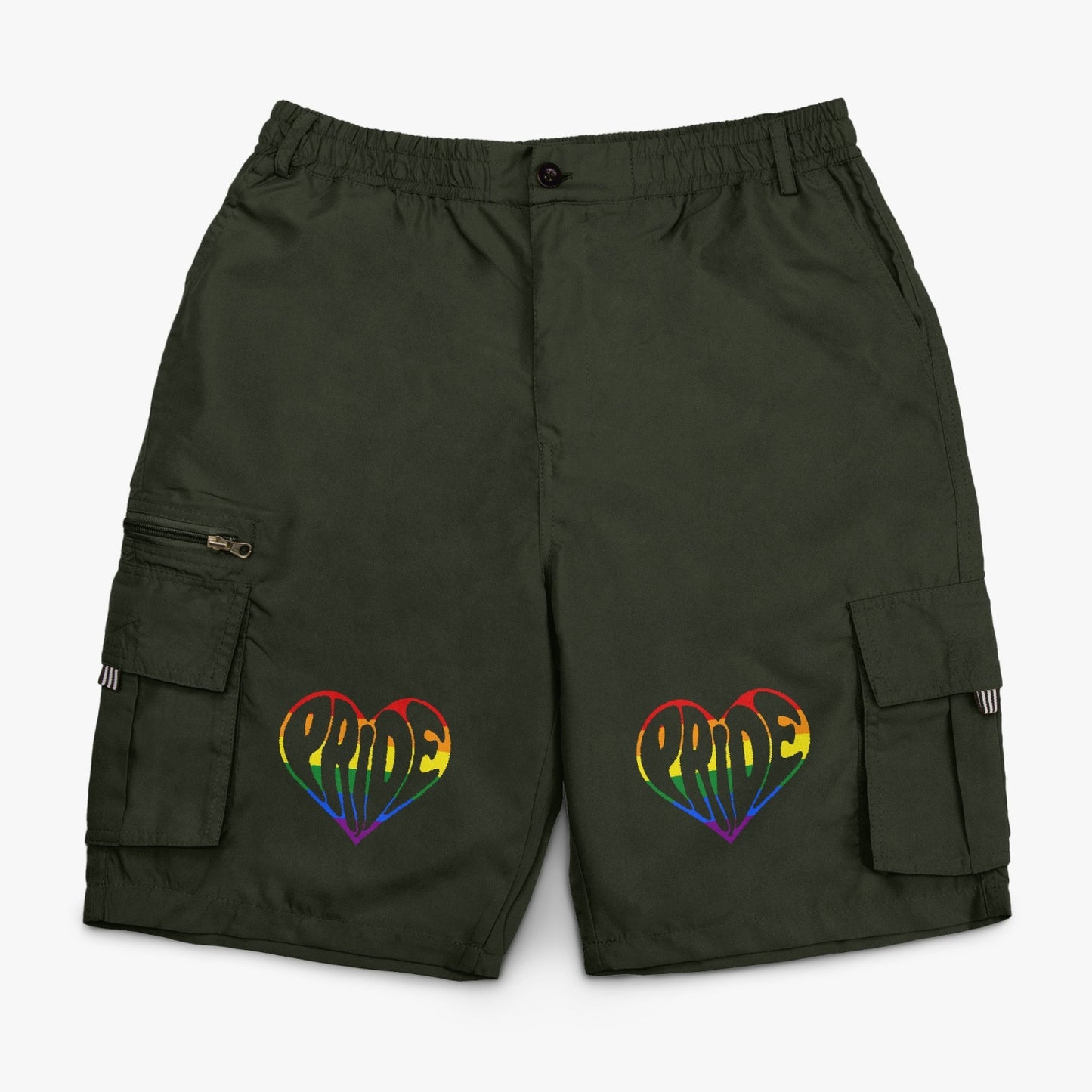 LGBTQIA+ Queer Pride Heart Cargo Shorts