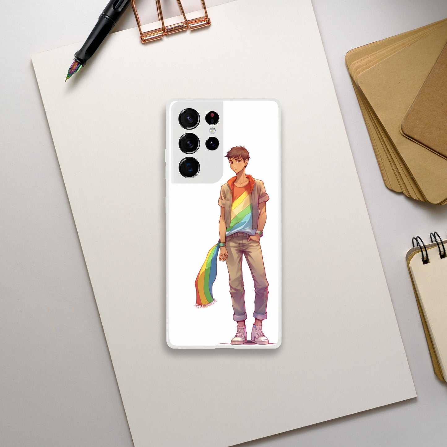 Mobile Phone Case - Heartbreak Boy Pride Flexi Phone Case - LGBTQIA+ Queer