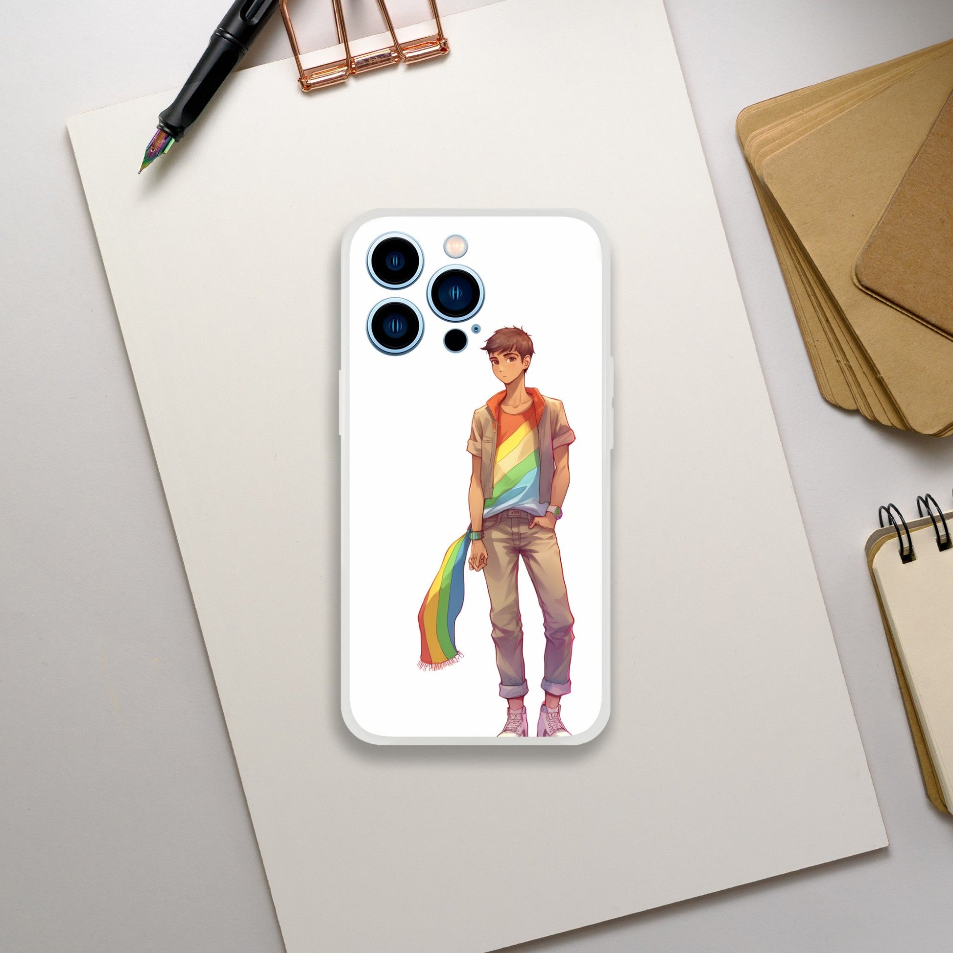 Mobile Phone Case - Heartbreak Boy Pride Flexi Phone Case - LGBTQIA+ Queer