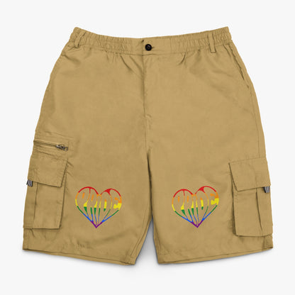 LGBTQIA+ Queer Pride Heart Cargo Shorts