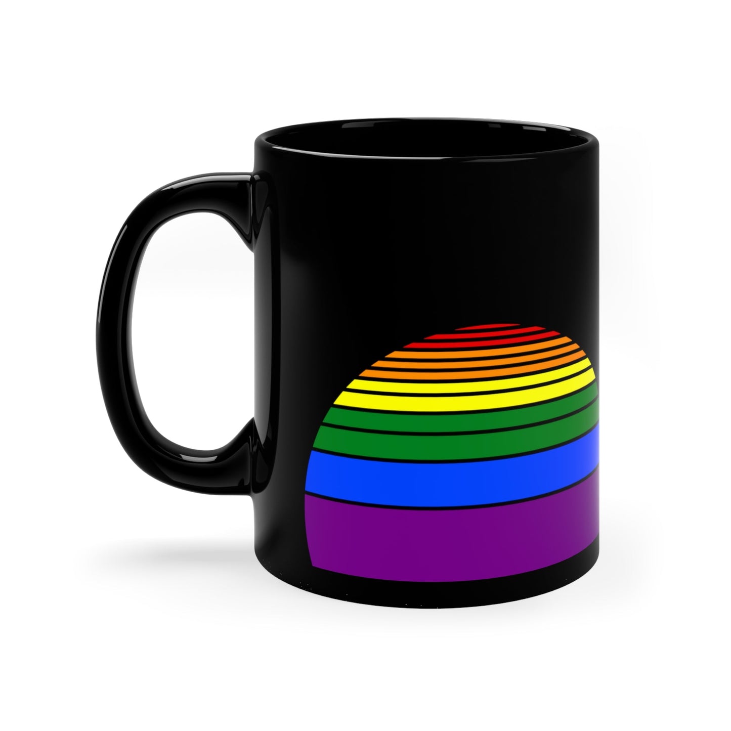 Mug - LGBTQIA+ Queer Pride Sunrise 11oz Black Mug