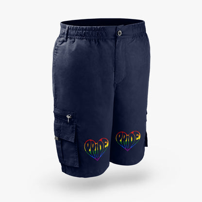 LGBTQIA+ Queer Pride Heart Cargo Shorts