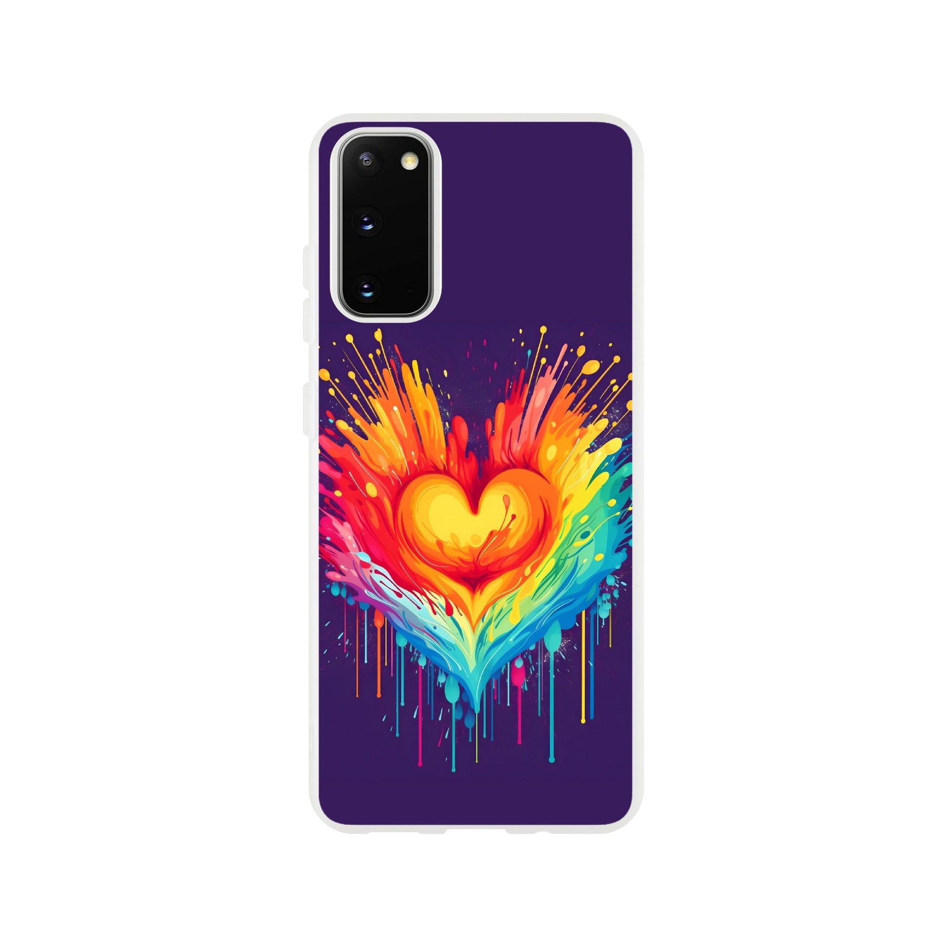 Mobile Phone Case - Heart Drop Pride Flexi Phone Case - LGBTQIA+ Queer