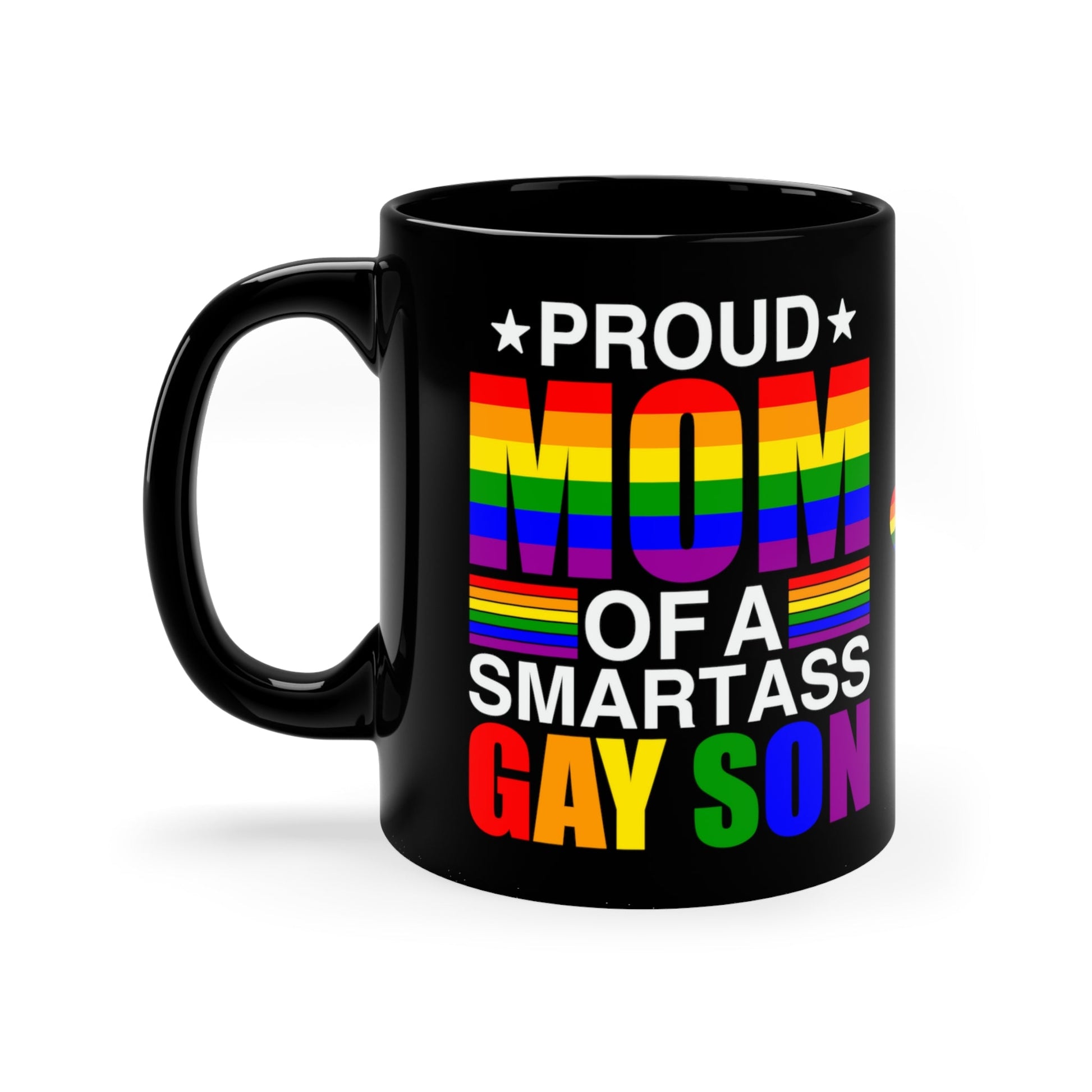 Mug - LGBTQIA+ Queer Proud Mom 11oz Black Mug