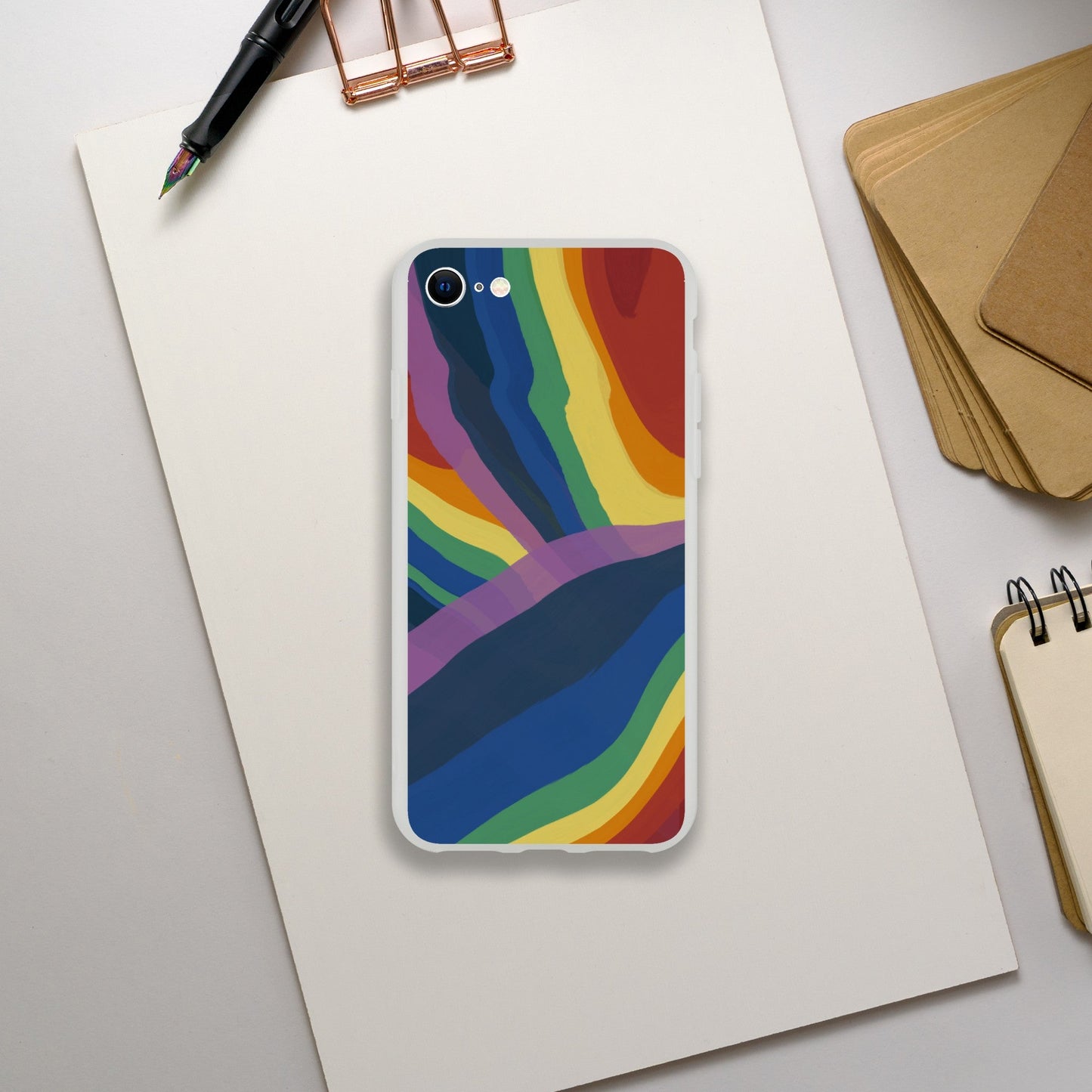 Mobile Phone Case - Rainbow Spill Flexi Phone Case - LGBTQIA+ Queer