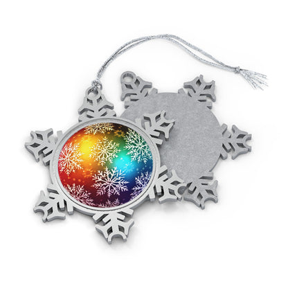 Home Decor - Bi Bauble Bliss LGBTQIA+ Queer Pewter Snowflake Ornament