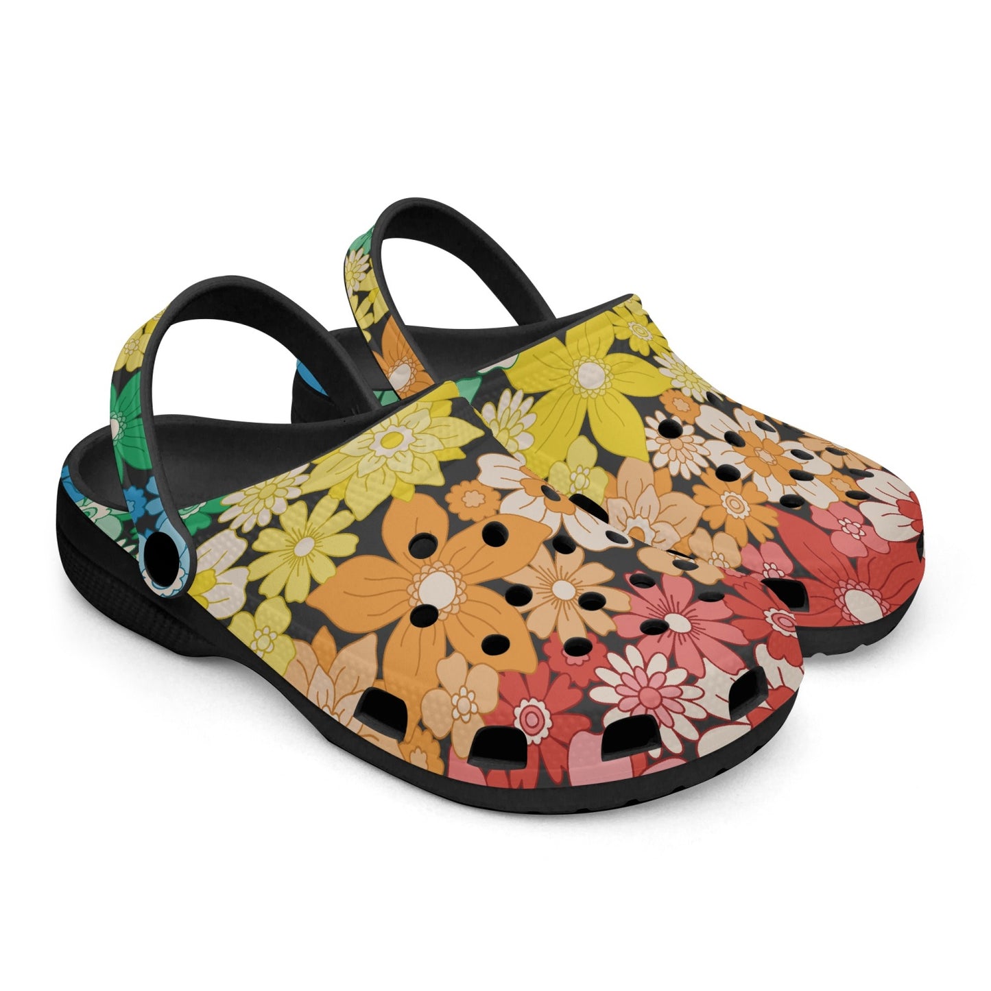 LGBTQIA+ Queer Floral Fantasy Pride Clog Slides