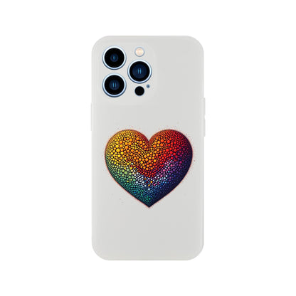 Mobile Phone Case - Heart Drops - IPhone Case - Samsung Case - Clear - Flexi - Bio - LGBTQIA+ Mobile Phone Cases