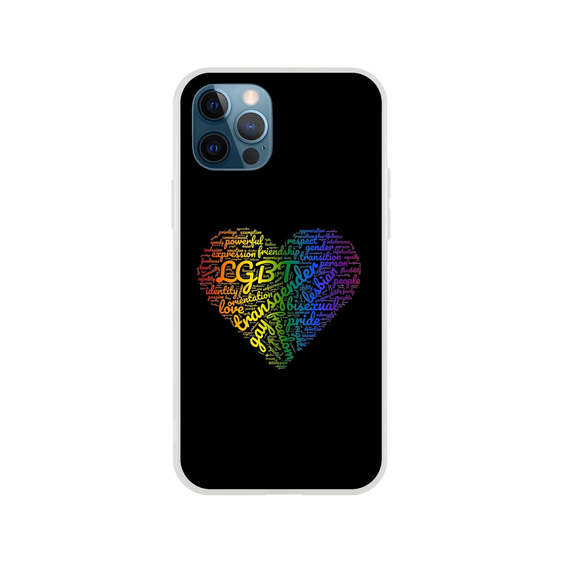 Mobile Phone Case - Bright Heart Pride Flexi Phone Case - LGBTQIA+ Queer