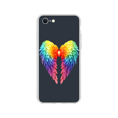 Mobile Phone Case - Get Your Rainbow Pride Wings Flexi Phone Case - LGBTQIA+ Queer