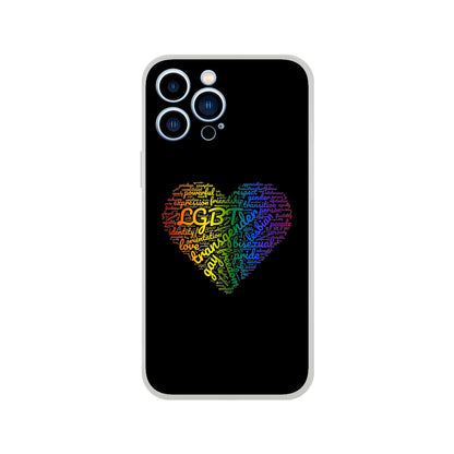 Mobile Phone Case - Bright Heart Pride Flexi Phone Case - LGBTQIA+ Queer