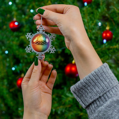 Home Decor - Rainbow Resplendence LGBTQIA+ Queer Pewter Snowflake Ornament