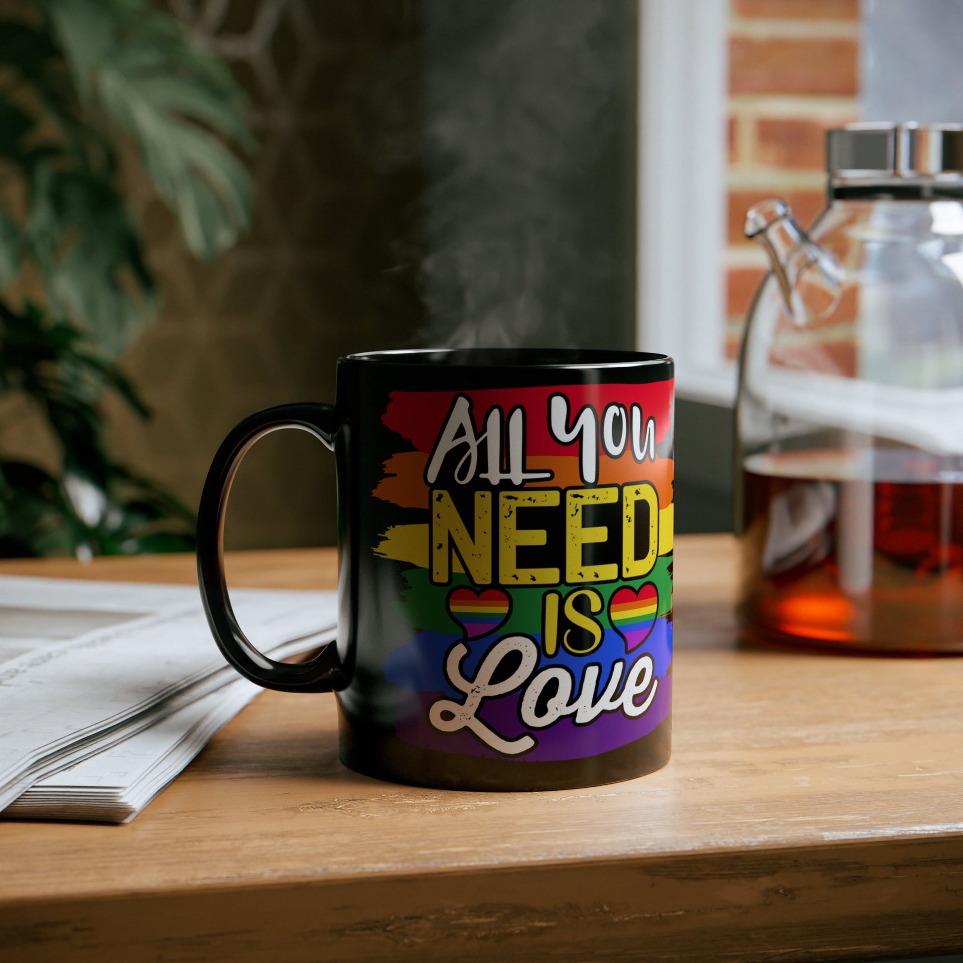 Mug - LGBTQIA+ Queer All You Need Is Love 11oz Black Mug