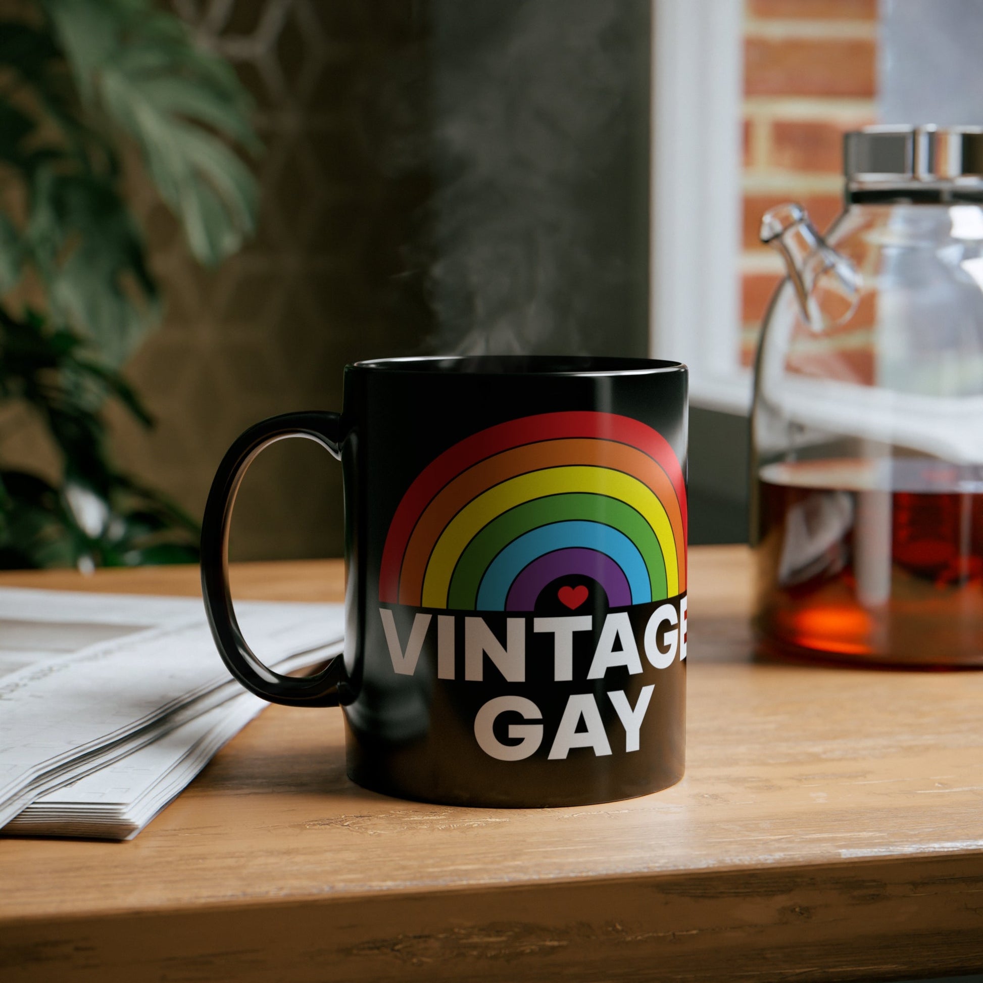 Mug - LGBTQIA+ Queer Vintage Gay 11oz Black Mug